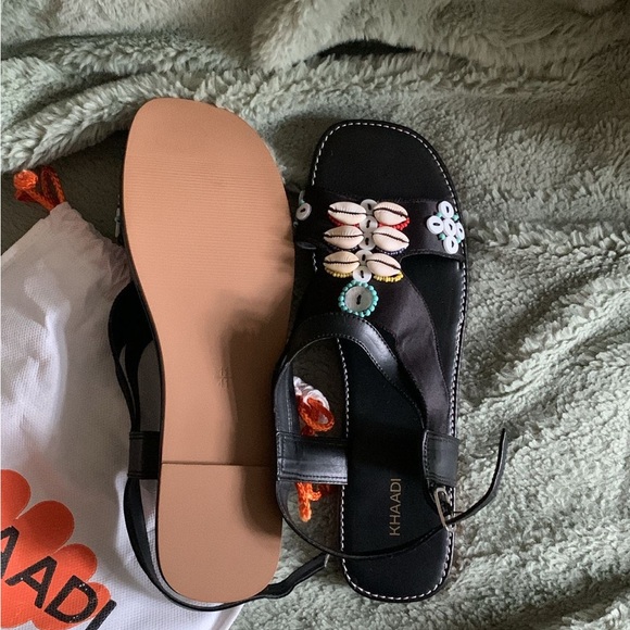 Khaadi Black with Colourful Detail Sandals - Picture 1 of 5